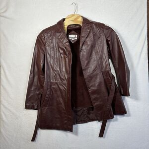 Classic Directions Leather Missy Coat Women's Size 18 Cowhide Nappa Maroon